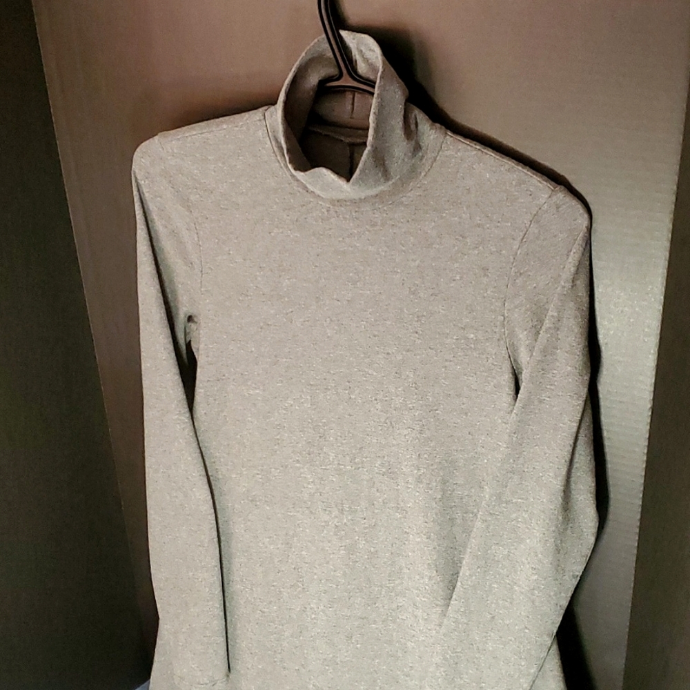 Design Lab Grey Organic Cotton Long Sleeve Jersey A-Line Dress - Size Small - Picture 3 of 14